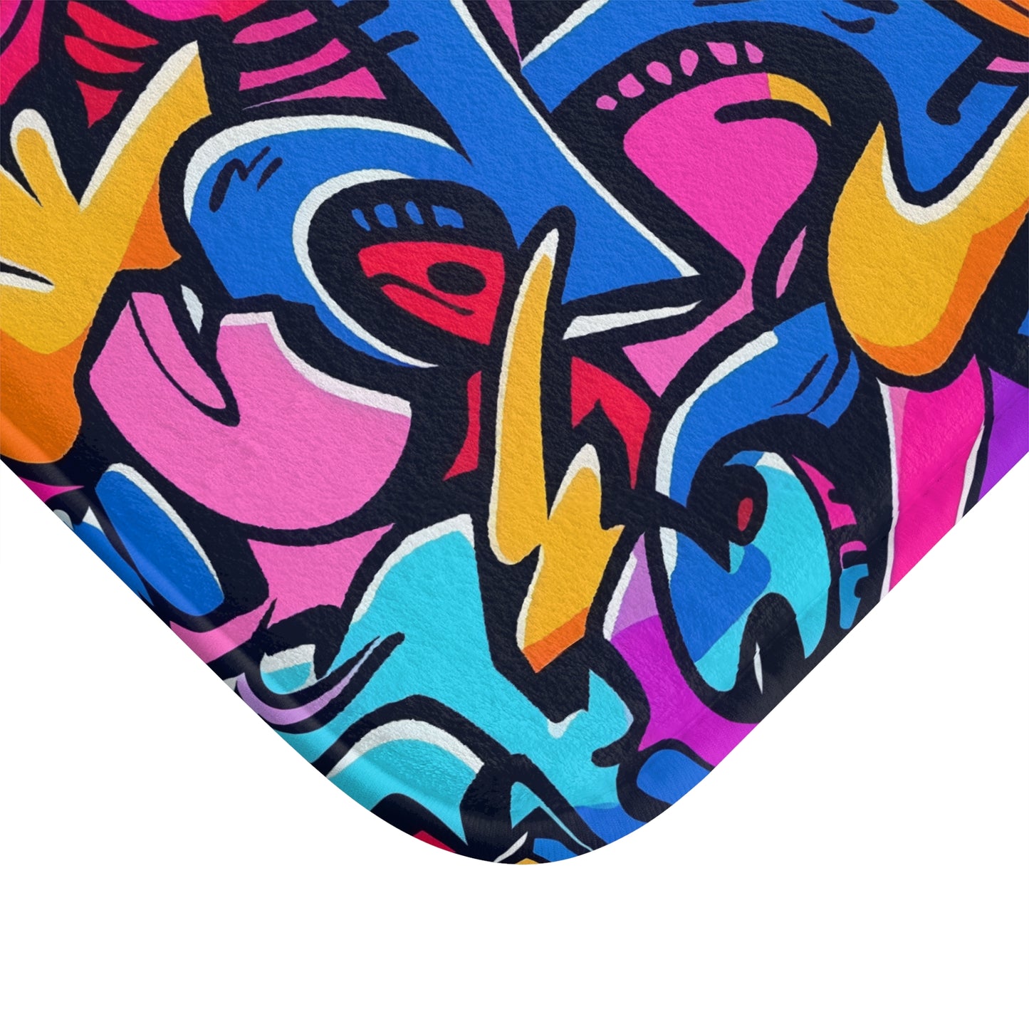 Neon Graffiti Bath Mat