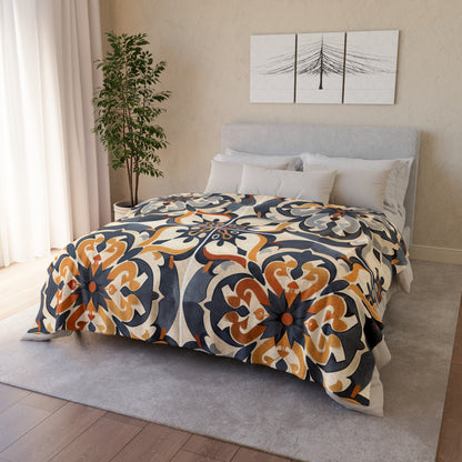 Experience luxury and style with our Tile-Inspired Artisan Blanket