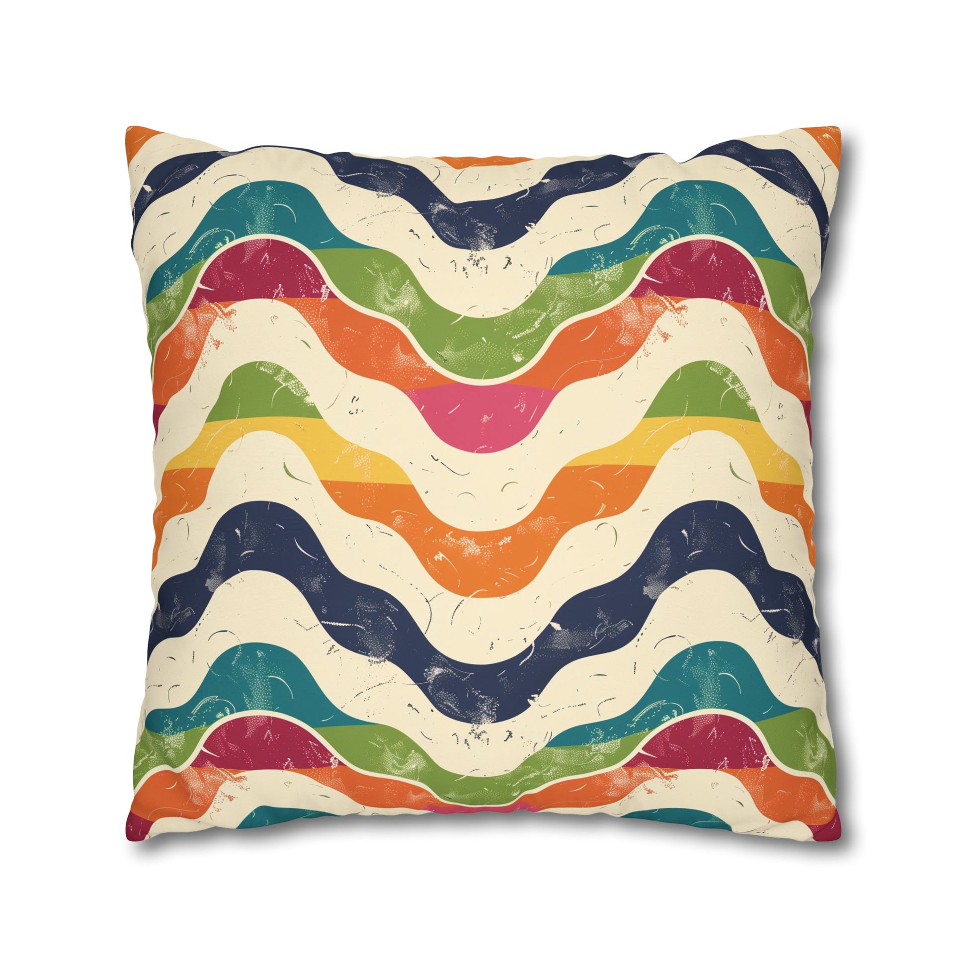 "Vibrant Retro Waves Pillow Case - Add retro flair to your bedroom with this bold statement piece featuring seamless pattern design."