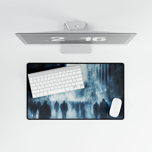 Crowd of Ghosts Walking Through a City — XL & XXL Desk Mat — Product Detail View 8