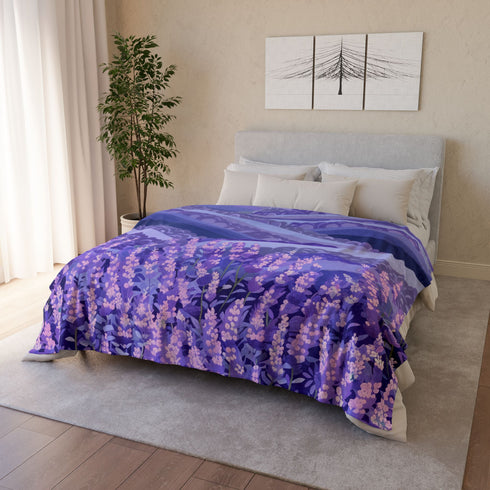Provence Botanical Lavender Seamless Pattern Plush Fleece Throw Blanket – Prints With Passion (View 12)