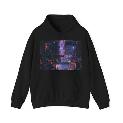 Techno Tropics: Where Nature Reclaims the City in This Cyberpunk Hoodie | Hoodies | DTG, Hoodies, Men's Clothing, Regular fit, Unisex, Women's Clothing | Prints with Passion