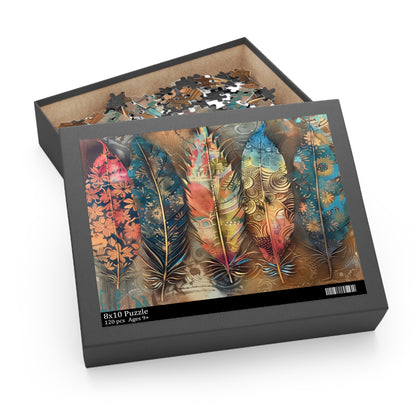 Bohemian Feathers Jigsaw Puzzle | Puzzle | Back-to-School, Fall Picks, Games, Holiday Picks, Home & Living, Puzzles, TikTok, Valentine's Day, Valentine's Day Picks | Prints with Passion