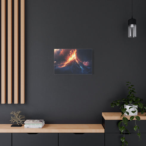 Waterfall of Fire from Mountain in Space Stretched Canvas Wall Art