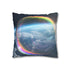 Surreal Dream Bubble Drifting Over Earth — 40×40 Cushion Cover — Double-Sided Back & Concealed Zip Detail