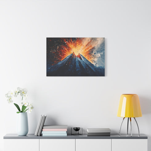 Geometric Volcano Erupting Light Shards — Canvas Wall Art — Product Detail View 7