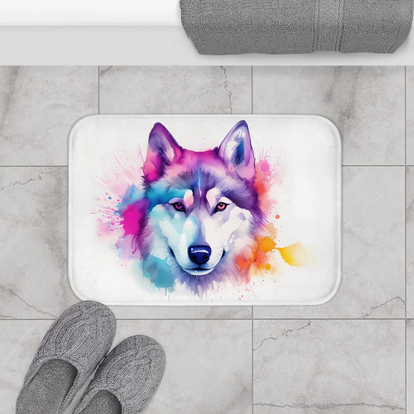 Husky Eyes Bath Mat | Bath Mats | Bath, Bathroom, Home & Living, Indoor, Sublimation | Prints with Passion