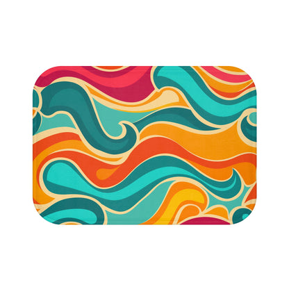 Retro Waves Vibrant Bath Mat | Bath Mats | Bath, Bathroom, Home & Living, Indoor, Sublimation | Prints with Passion