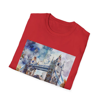 ## Watercolor Skyline: Tower Bridge London T-Shirt