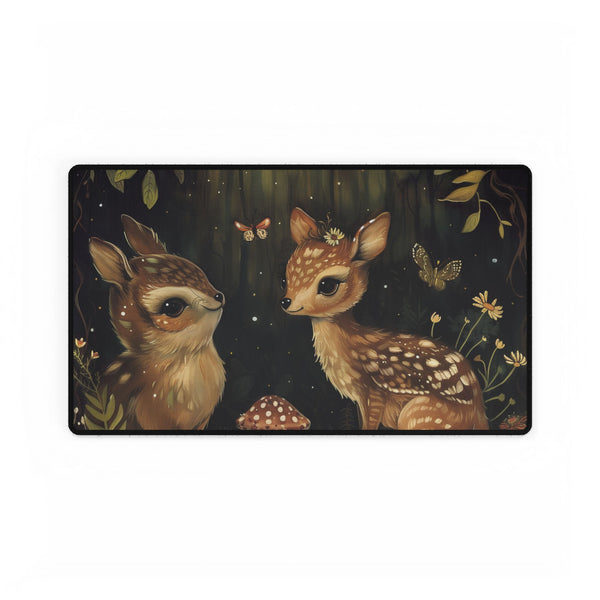 Woodland Creatures — XL & XXL Desk Mat — Gaming & Workspace Desk Setup View