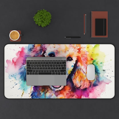 "Poodle Paradise Desk Mat - Cute poodle design to brighten up your workspace and protect your desk"