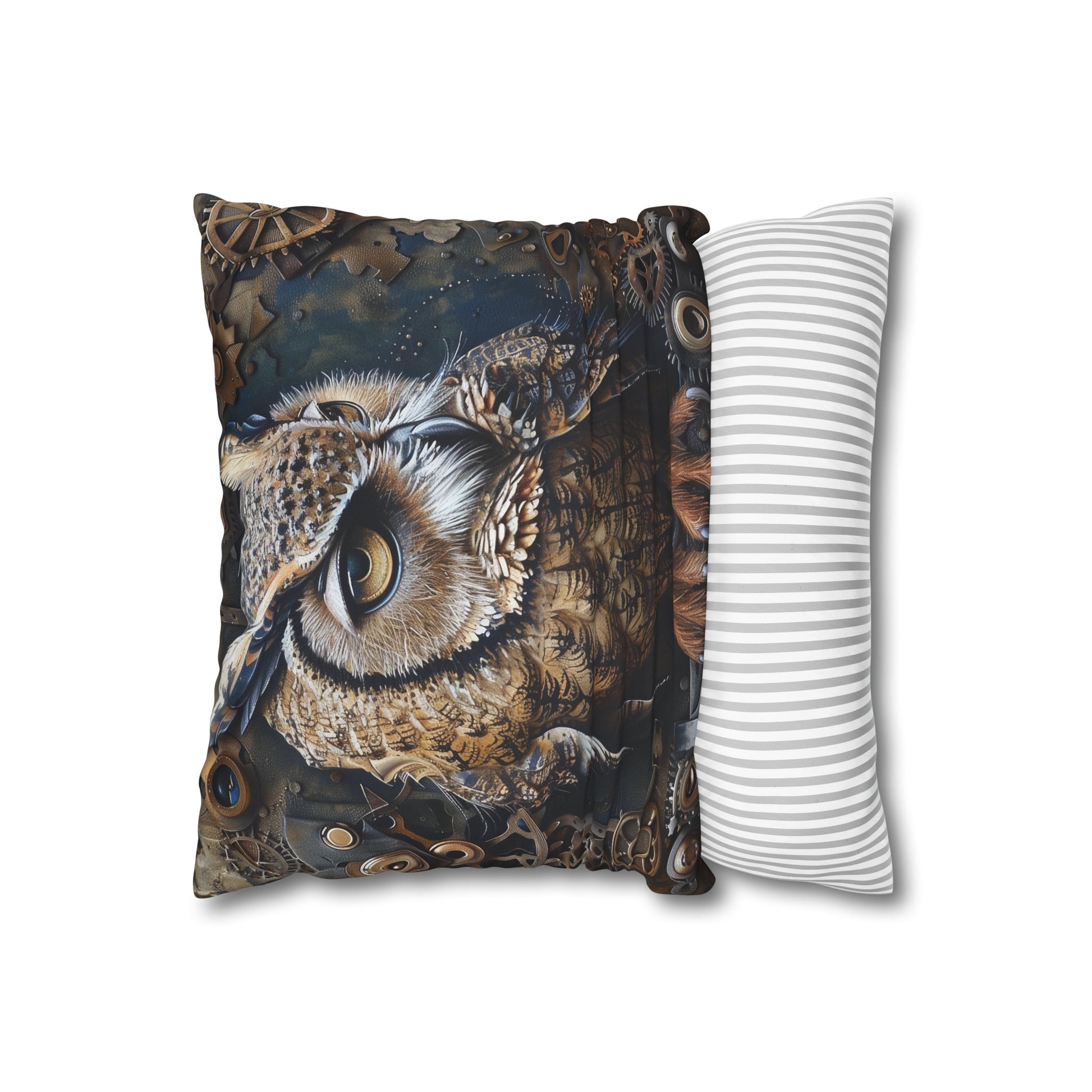 Clockwork Owl Pillowcase - Victorian Steampunk Design | High-quality, Stylish, All-Season Comfort | Great Gift idea from BenCPrints