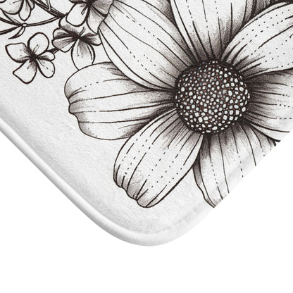 Blooming Sketch Bath Mat