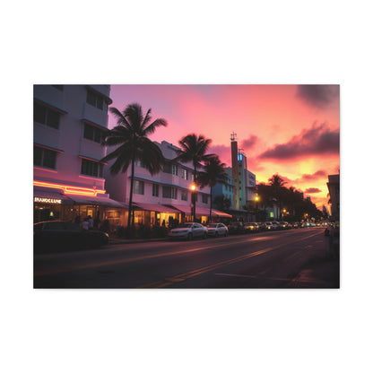 Miami Sunset Canvas: Things to do in Miami | Canvas | Art & Wall Decor, Canvas, Fall Picks, Hanging Hardware, Home & Living, Indoor, Top Spring Products, Valentine's Day promotion | Prints with Passion