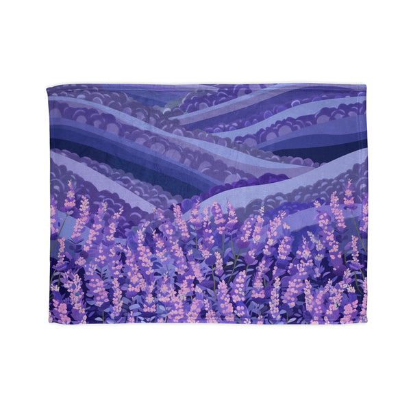 Provence Botanical Lavender Seamless Pattern Plush Fleece Throw Blanket – Prints With Passion (View 1)