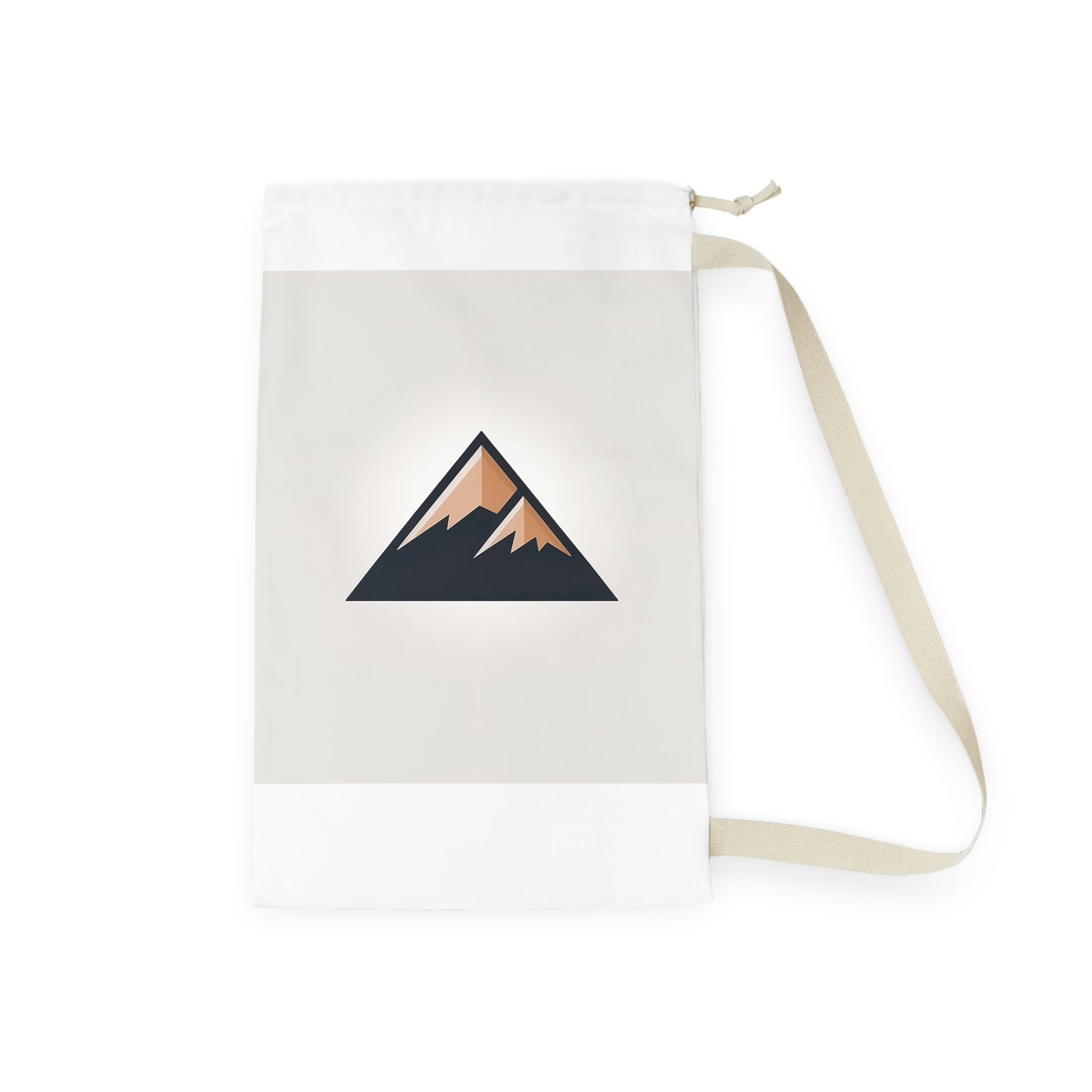 "Stylish mountain logo laundry bag, durable material for easy laundry storage"