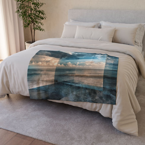 Storm Breaking Through Layered Dimension — Plush Fleece Throw Blanket — Product Detail View 6