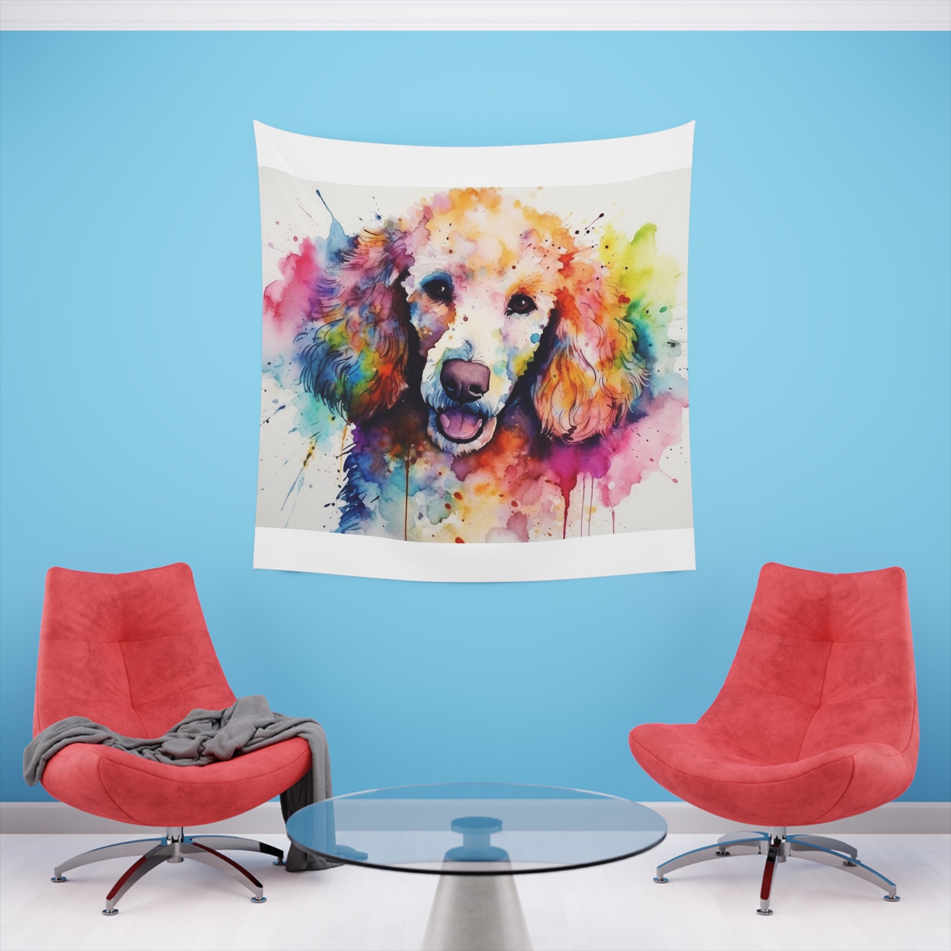 Poodle Love: A Tapestry of Cuddles and Curls | Wall Tapestry | All Over Print, AOP, Decor, Halloween, Home & Living, Home Decor, Indoor, Spring Essentials, Sublimation, Tapestry | Prints with Passion