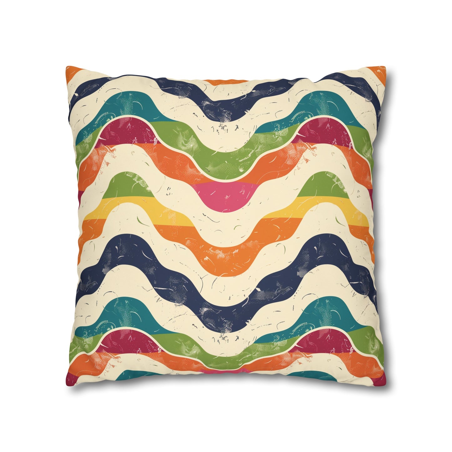 "Vibrant Retro Waves Pillow Case - Add retro flair to your bedroom with this bold seamless pattern decor accent"