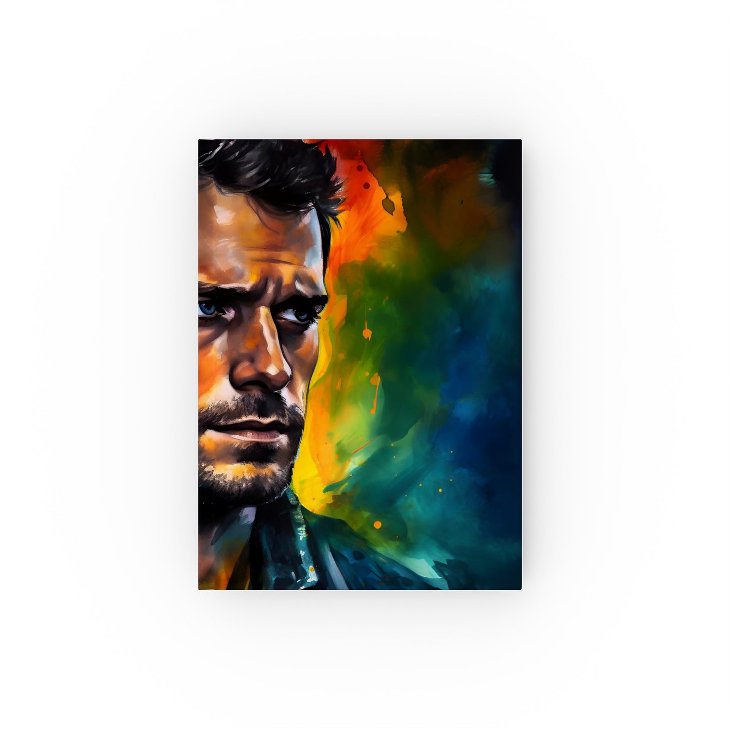 "Vibrant Henry Cavill Fan Journal - Neon Watercolor Design, High-Quality Material, Perfect Gift | Cavill's Kingdom"