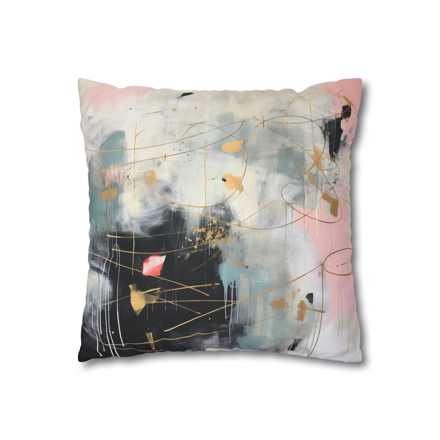 Mint & Gold Abstract Pillowcase - High-Quality and Stylish Bedroom Décor