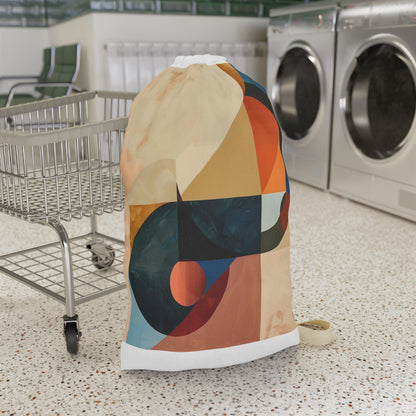 "Abstract geometric shapes laundry bag, stylish and functional for household chores"