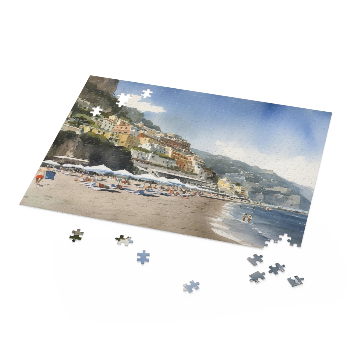 "Amalfi Coast jigsaw puzzle with colorful buildings and crystal-clear waters"