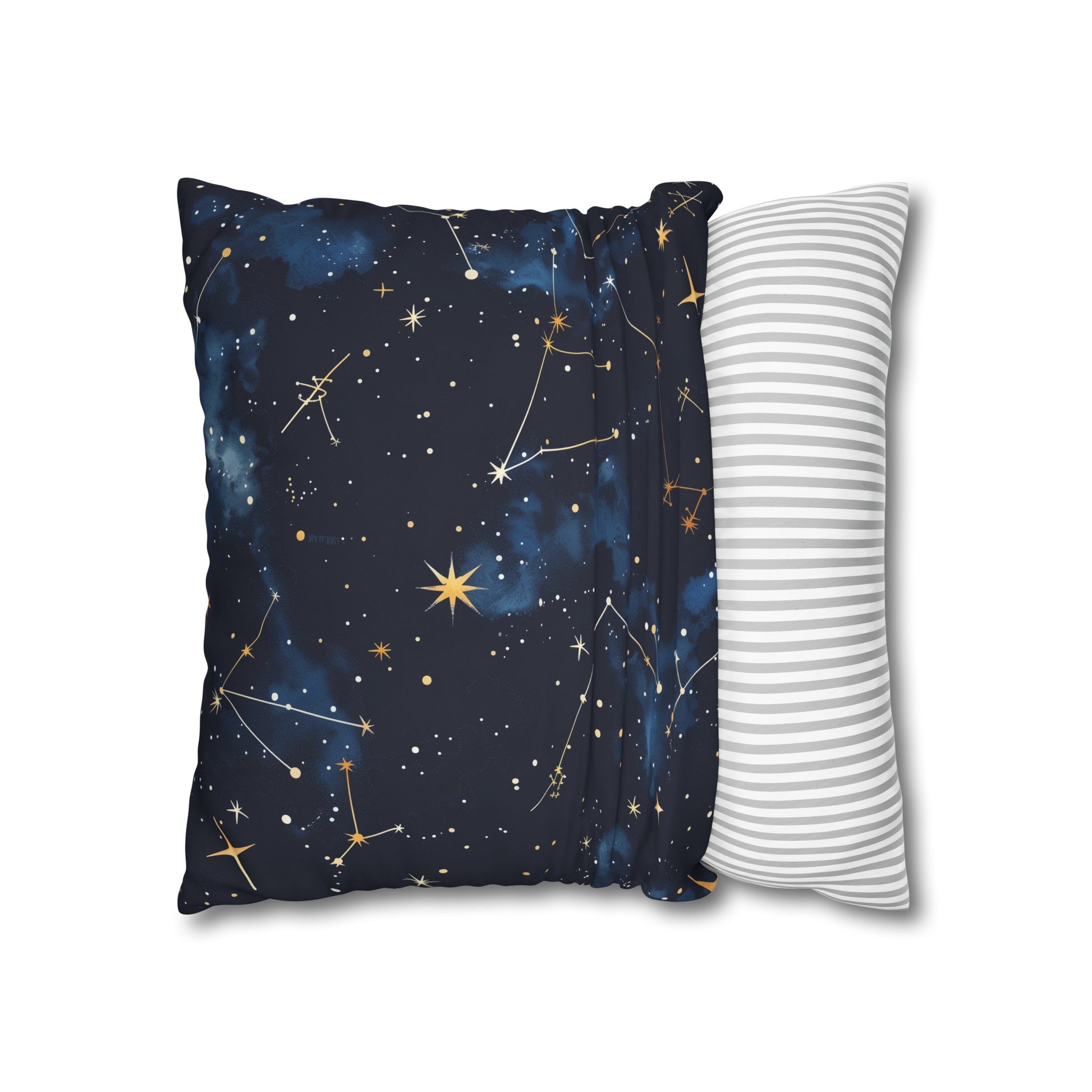 "Transform your bedroom with Constellation Stars pillowcase, featuring seamless twinkling star pattern for dreamy nights."