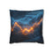 Storm Clouds with Glowing Geometric Veins — 40×40 Cushion Cover — Front 40×40 cm Square Cushion View