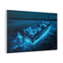 Sunken Ship Glowing with Bioluminescence — Canvas Wall Art — Side Profile & Stretched Corner Detail