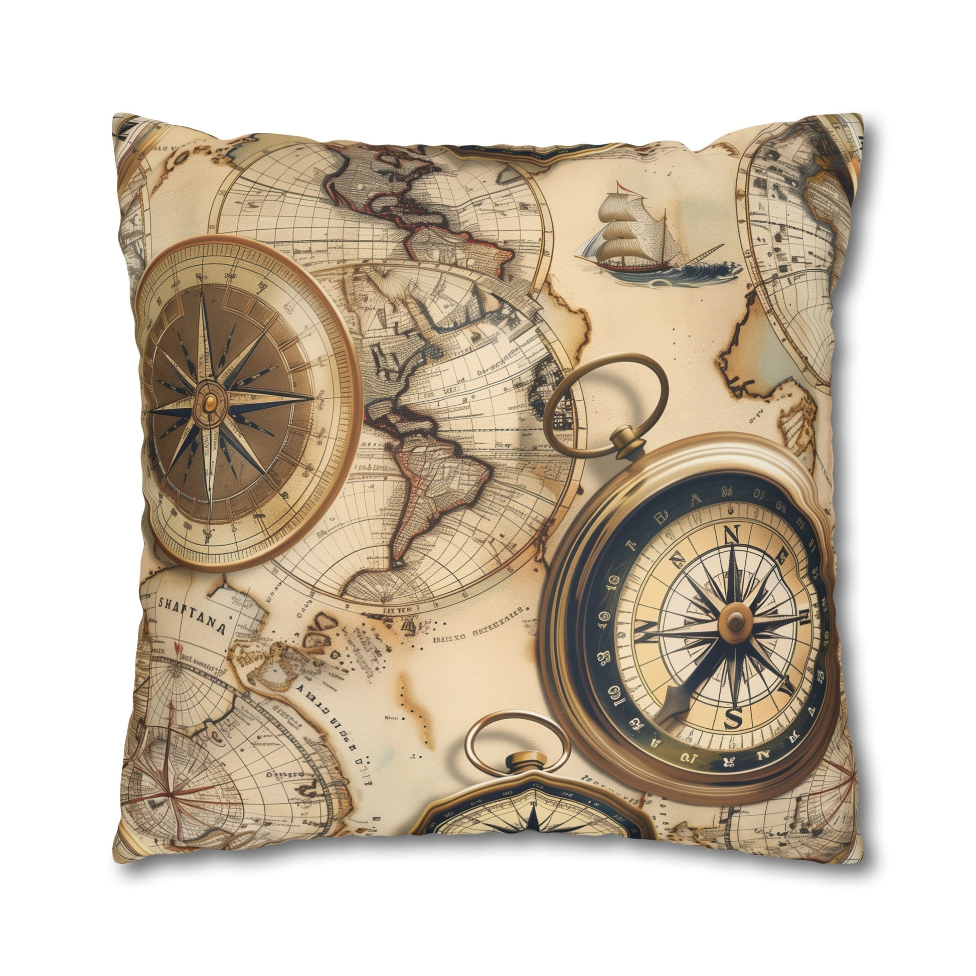 Vintage Maps Pillow Case Set - Explore old-world charm with intricate map pattern. High-quality fabric for ultimate comfort.