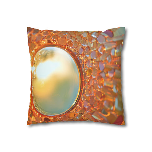 Sunrise Reflecting on Infinity Mirror (Edition II) — 40×40 Cushion Cover — Double-Sided Back & Concealed Zip Detail