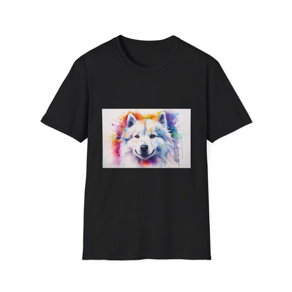 ❄️ Samoyed Spirit: A Watercolor Adventure of Playfulness and Freedom | T-Shirt | Cotton, Crew neck, DTG, Men's Clothing, Neck Labels, Regular fit, T-shirts, Women's Clothing | Prints with Passion