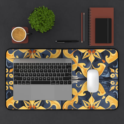 "Artisan Tiles Desk Mat - Add elegance to your workspace with intricate tile design"