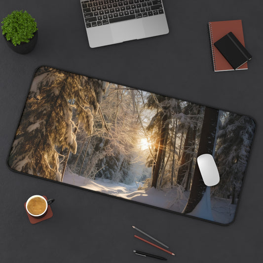 Winter Forest Desk Mat | Desk Mat | Accessories, Back-to-School, Desk, Fall Bestsellers, Home & Living, Mouse pad, Mouse Pads, Mousepad, Seasonal Picks, Stationery, TikTok | Prints with Passion