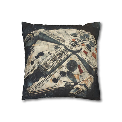 "Fastest Hunk of Junk Millennium Falcon Pillowcase - Cozy Star Wars bedding for rebel fans"