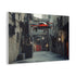 Cyberpunk Alleyway with Flying Cars — Canvas Wall Art — Side Profile & Stretched Corner Detail