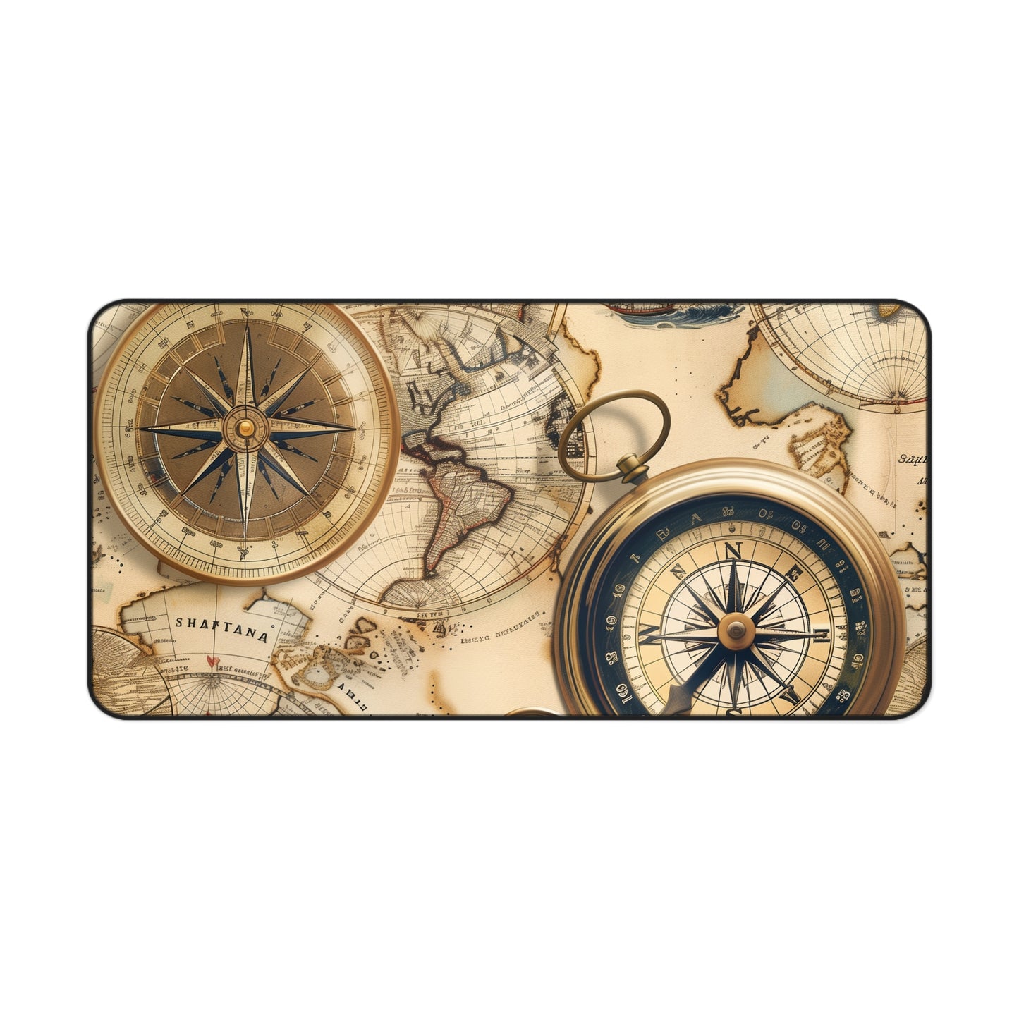 Vintage Maps Desk Mat - Add vintage charm to your workspace with this seamless pattern of old world maps desk mat. Perfect for office decor.