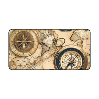 Vintage Maps Desk Mat - Add vintage charm to your workspace with this seamless pattern of old world maps desk mat. Perfect for office decor.