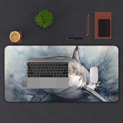 Durable Great White Shark Desk Mat - Add a Touch of Marine Life to Your Workspace