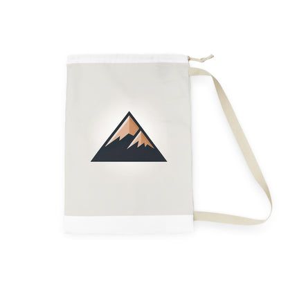 "Stylish mountain logo laundry bag for easy carrying and storage of dirty clothes"