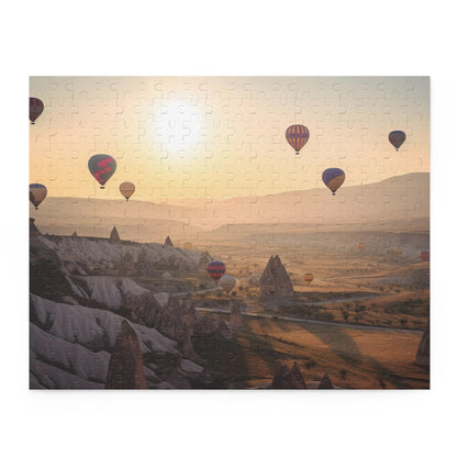 Discover Cappadocia's Balloon Sky Puzzle - vibrant hot air balloons floating over surreal landscape - perfect escape scene for your jigsaw collection.