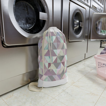 "Chic Pastel Geometrics Laundry Bag for Stylish Storage"