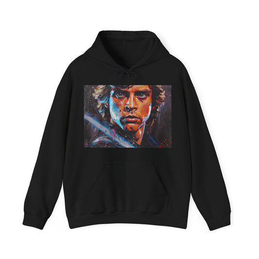 Luke Skywalker Lightsaber Brushstroke Hoodie | Hoodies | DTG, Hoodies, Men's Clothing, Regular fit, Unisex, Women's Clothing | Prints with Passion