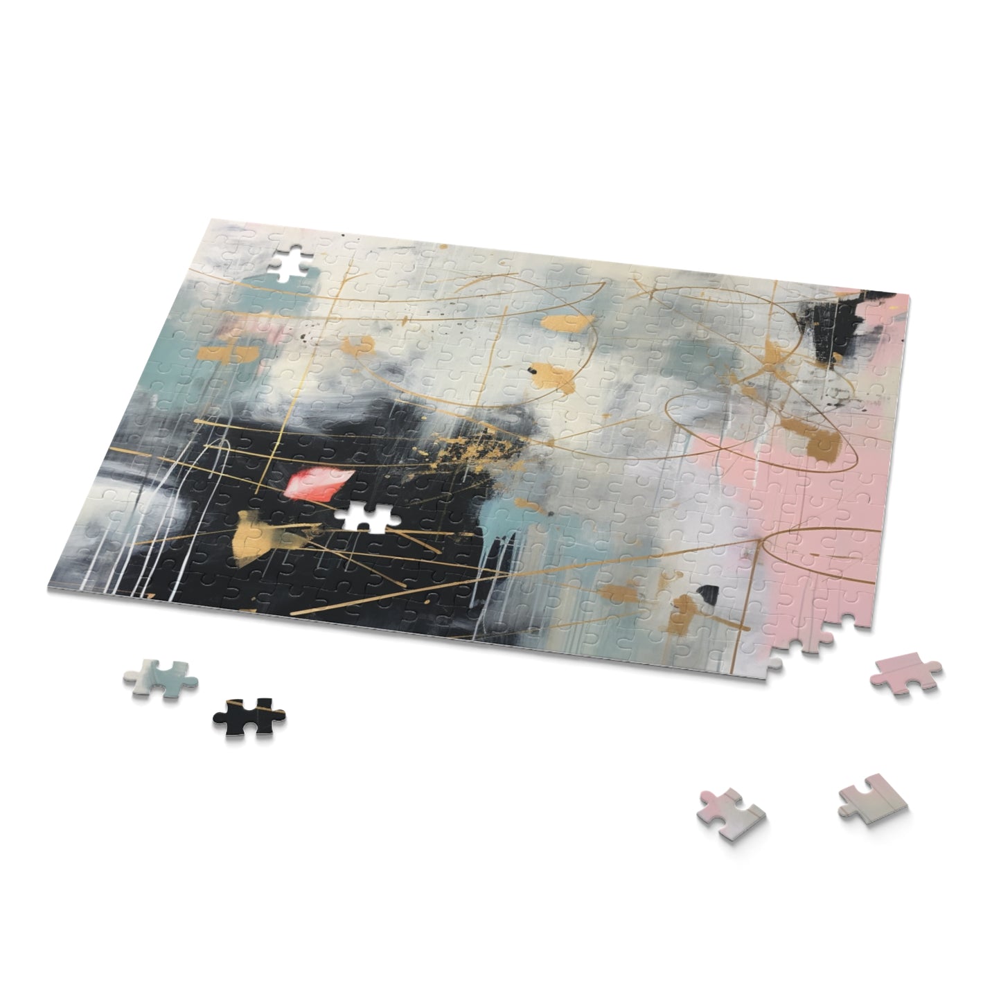 Abstract Mint & Gold Puzzle