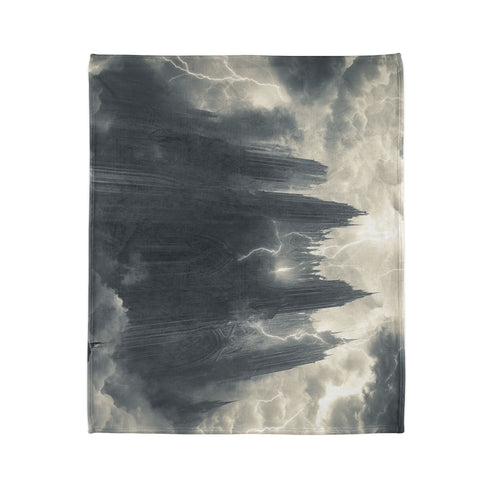 Cloud Cathedral Struck by Lightning — Plush Fleece Throw Blanket — Product Detail View 7