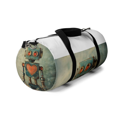 Robot Love Duffel Bag | Duffle Bags | Accessories, All Over Print, AOP, Assembled in the USA, Assembled in USA, Bags, Duffle, Made in the USA, Made in USA | Prints with Passion