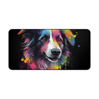 "Cute Collie Desk Mat for Whimsical Workspace Charm"