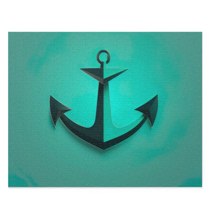 "Anchor Adventure Jigsaw Puzzle - Discover the beauty of the sea with a captivating image of an anchor in swirling blue waters"