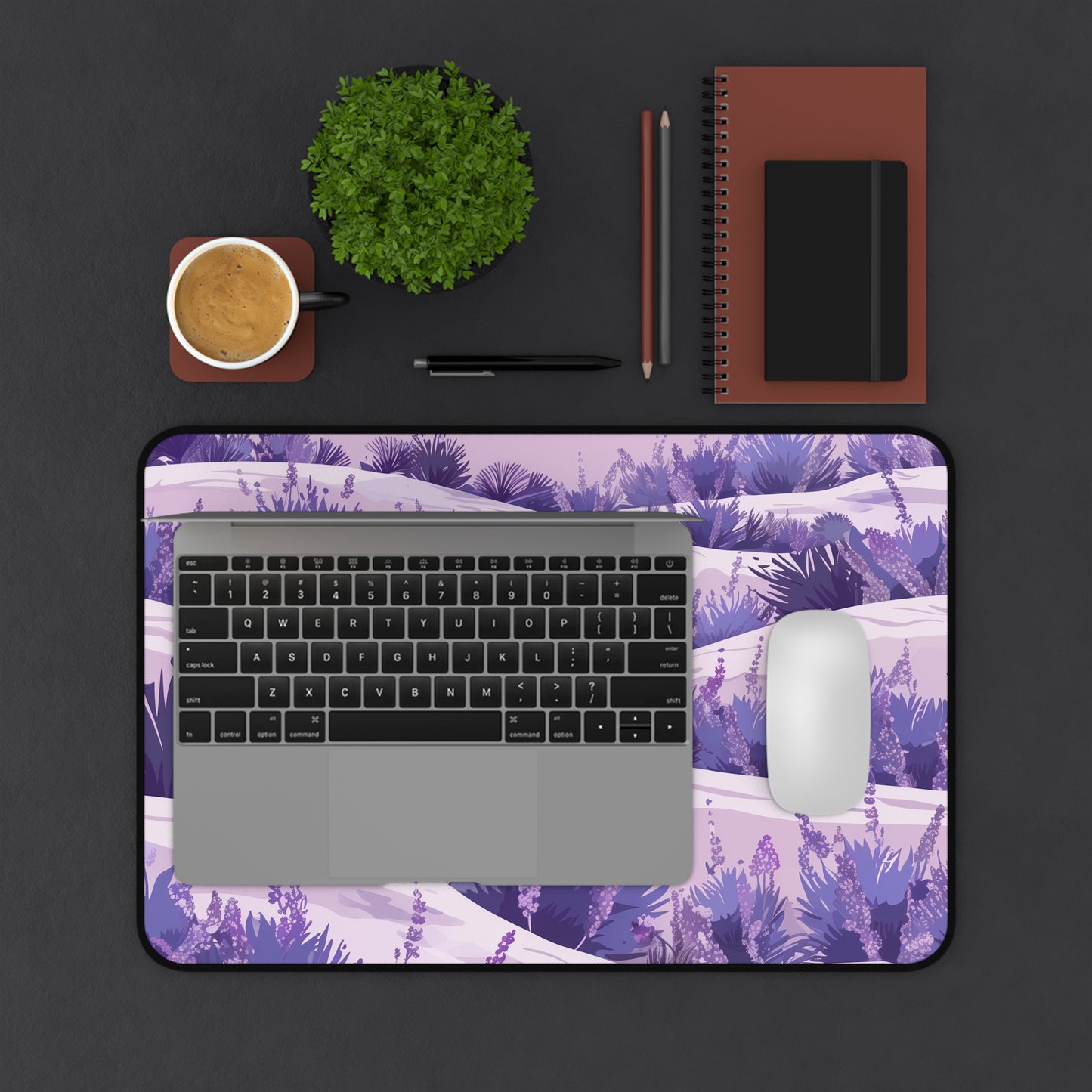 "Elegant Lavender Fields Desk Mat for Tranquil Workspace Ambiance"